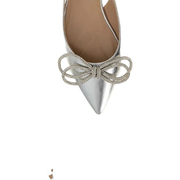 BCBGeneration Kristin Silver Pointed Flat Slingback - Picture 4 of 9